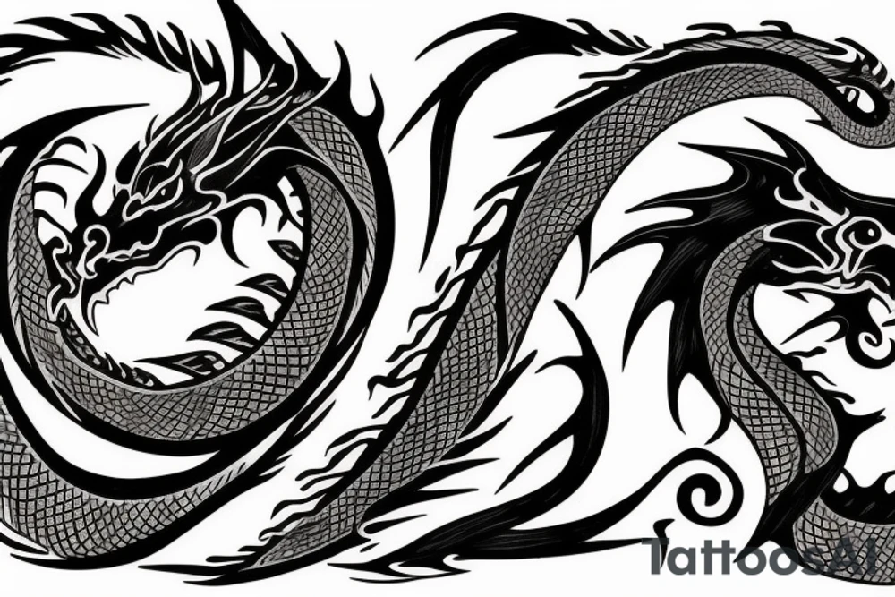 Dragon and fire tattoo idea
