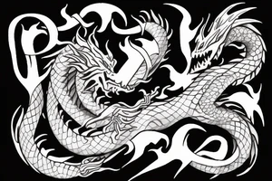 Dragon and fire tattoo idea