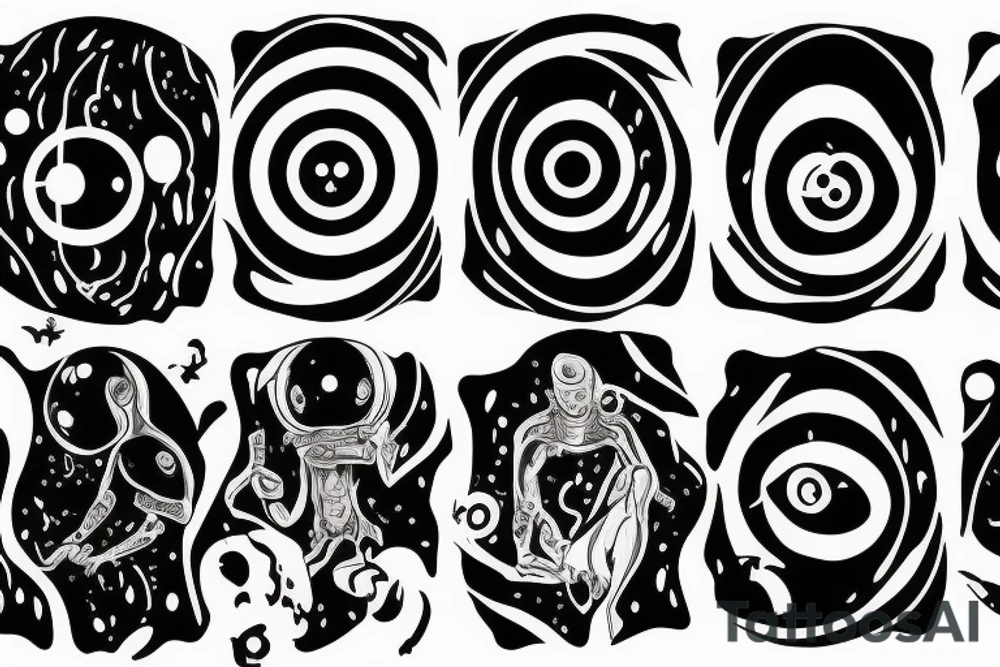 image of a black hole in the form of a matrix tattoo idea