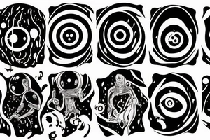 image of a black hole in the form of a matrix tattoo idea