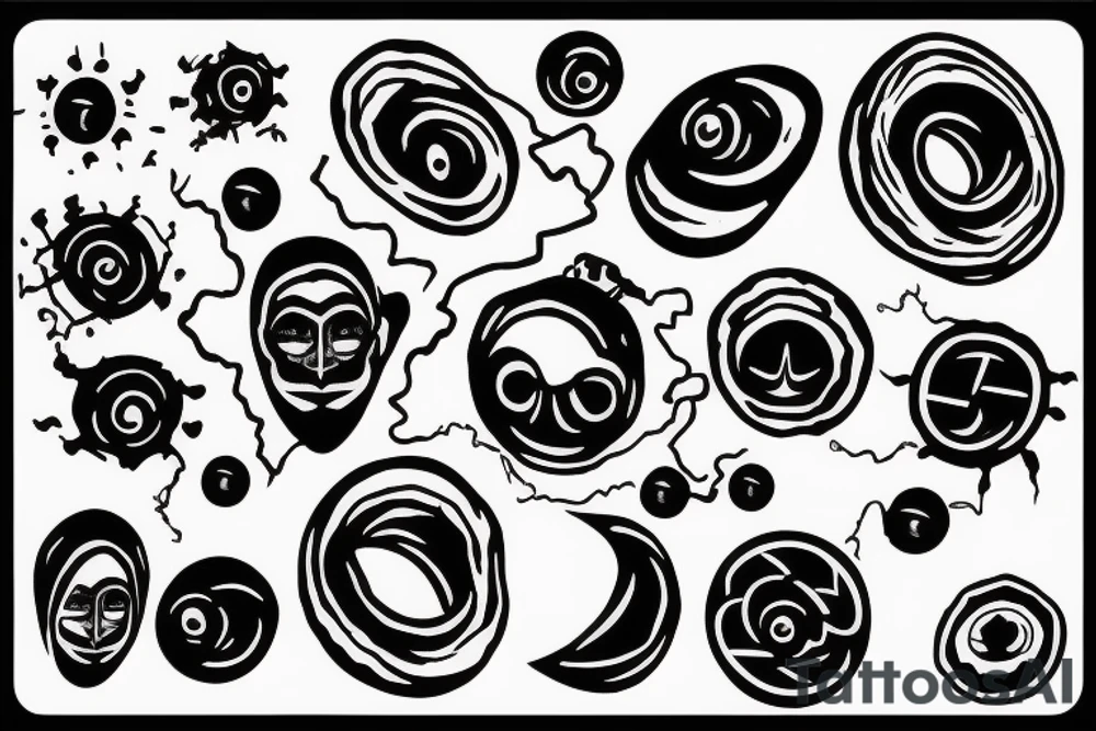 image of a black hole in the form of a matrix tattoo idea