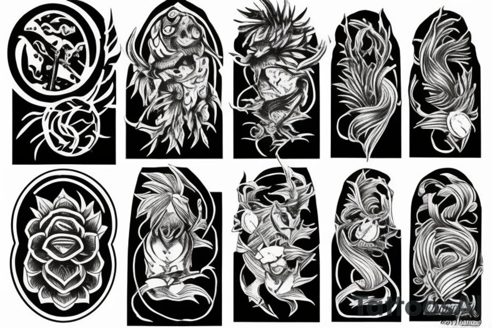 Dark pine wood tattoo idea