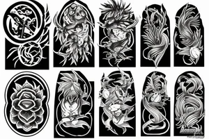 Dark pine wood tattoo idea