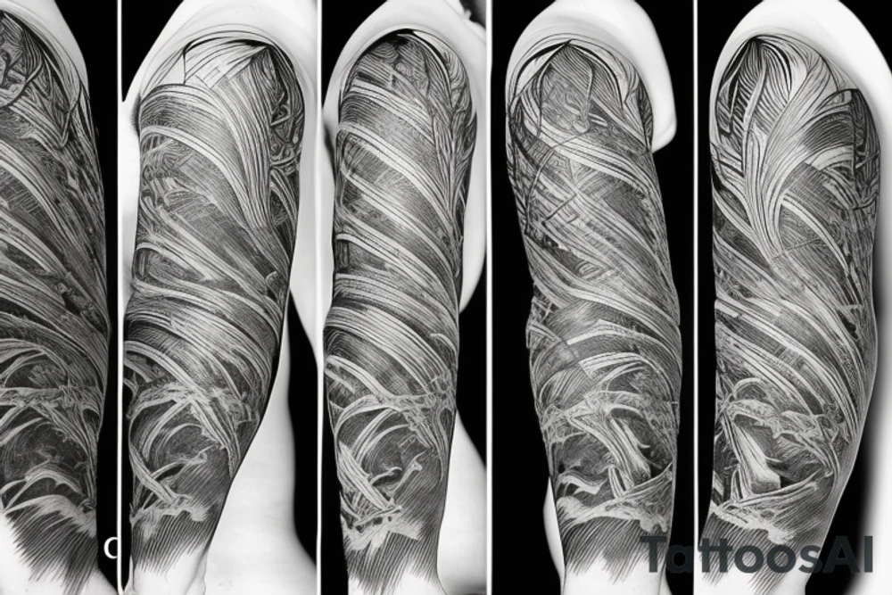 Dark pine wood tattoo idea