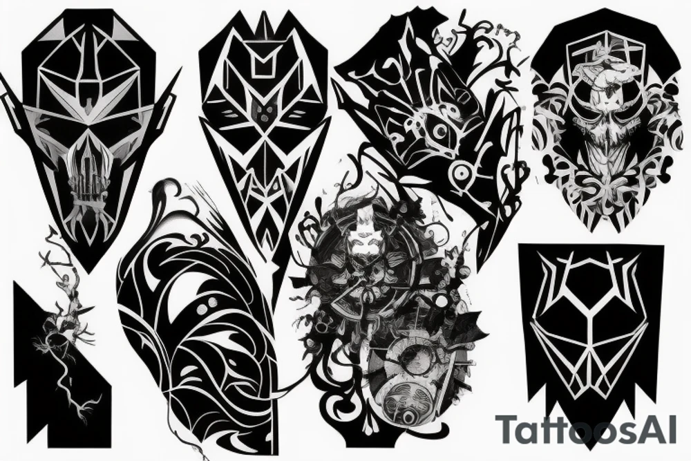 Tattoo in Dishonored game style tattoo idea