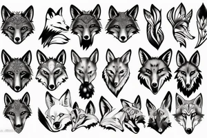 Wolf, fox and another one animal tattoo idea