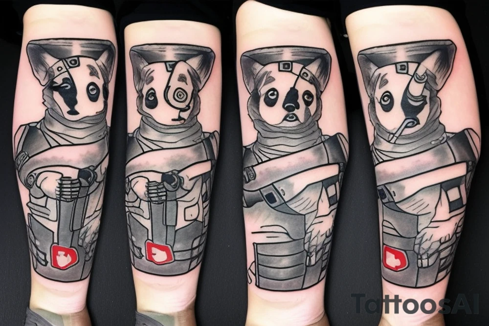 Corgi jedi standing on 2 paws with lightsaber tattoo idea