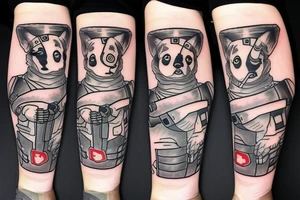 Corgi jedi standing on 2 paws with lightsaber tattoo idea