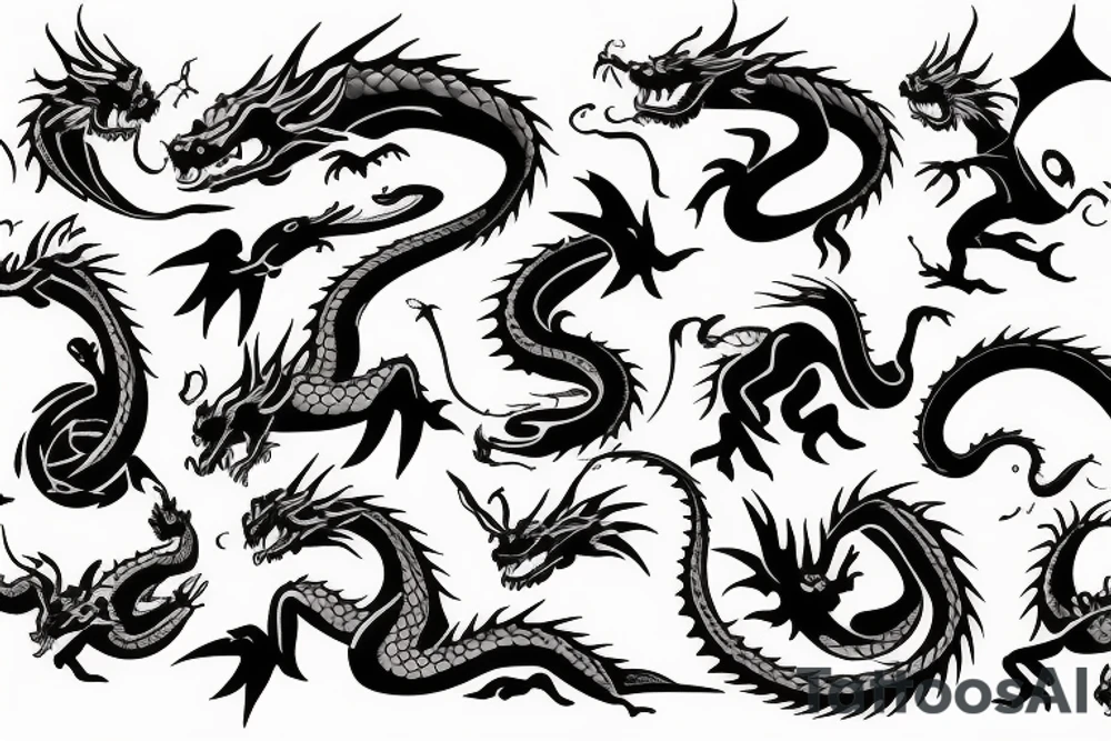 Dragon and fire tattoo idea