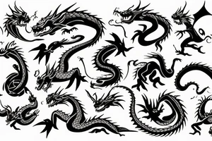 Dragon and fire tattoo idea