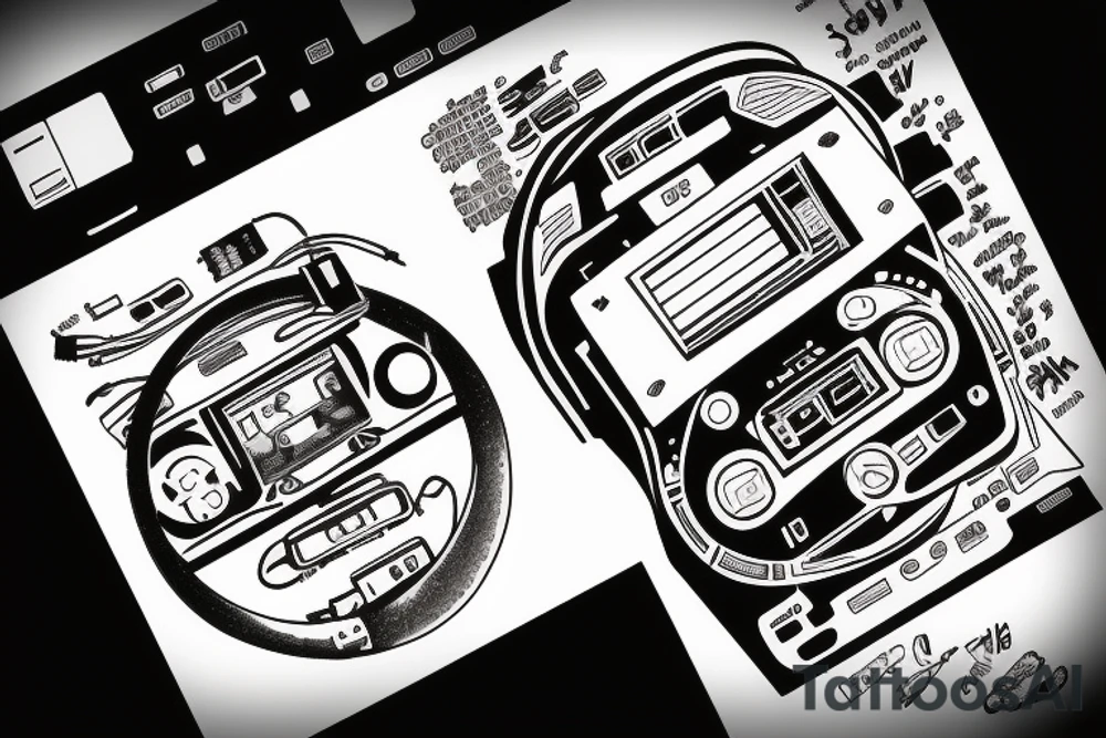 The sega mega drive is connected to a TV on the screen of which the phrase no future is displayed tattoo idea