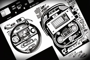 The sega mega drive is connected to a TV on the screen of which the phrase no future is displayed tattoo idea