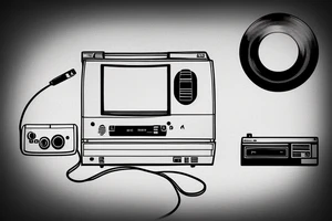 The sega mega drive is connected to a TV on the screen of which the phrase no future is displayed tattoo idea