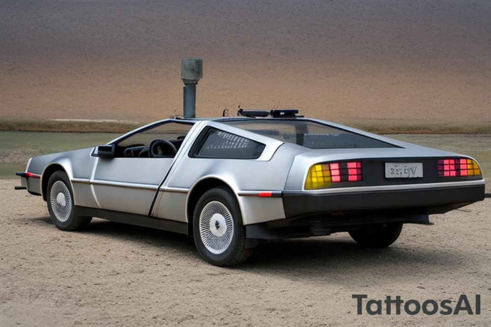 DeLorean назад в будущее 
Там, куда мы отправляемся, дороги нам не понадобятся tattoo idea