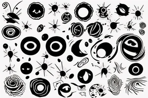 image of a black hole in the center of universe tattoo idea