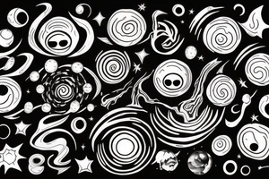 image of a black hole in the center of universe tattoo idea