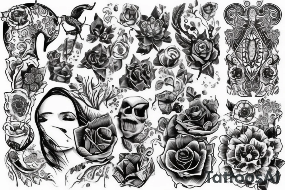 Черный ворон переходящий в огненного феникса tattoo idea