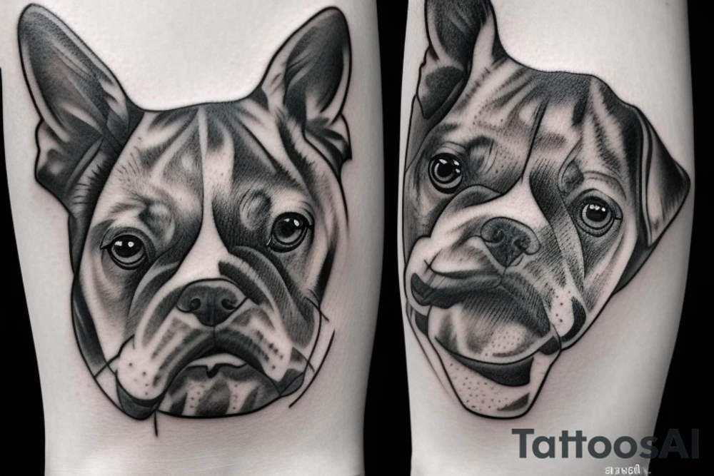 dog portrait tattoo idea