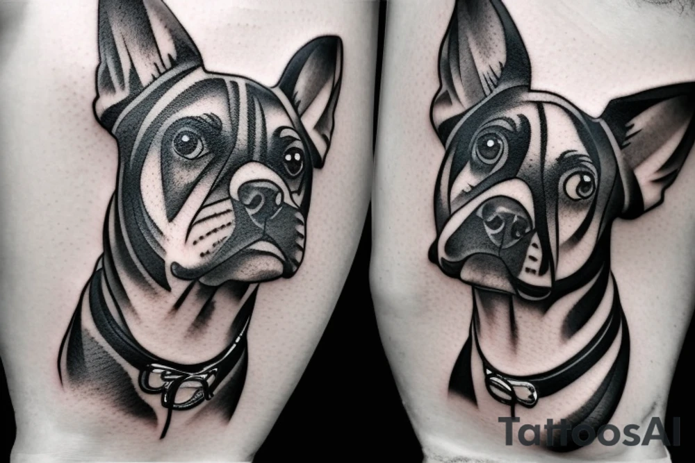 dog portrait tattoo idea