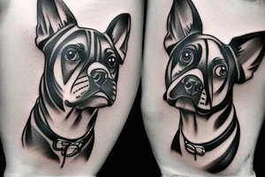 dog portrait tattoo idea