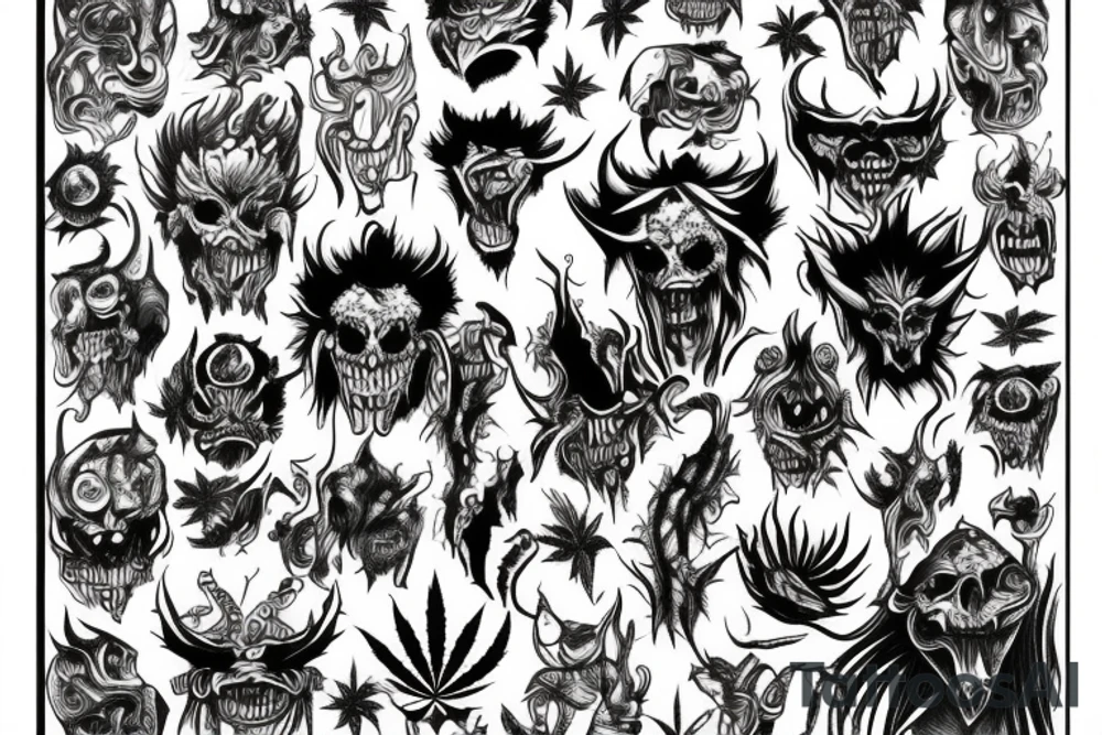 weed demon tattoo idea