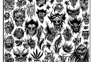 weed demon tattoo idea