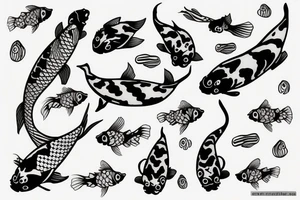 koi thai fish in space tattoo idea