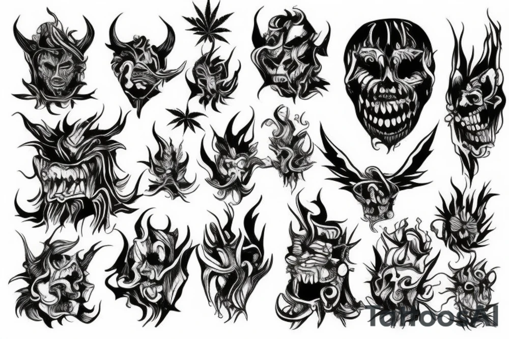 weed demon tattoo idea