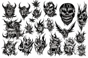 weed demon tattoo idea