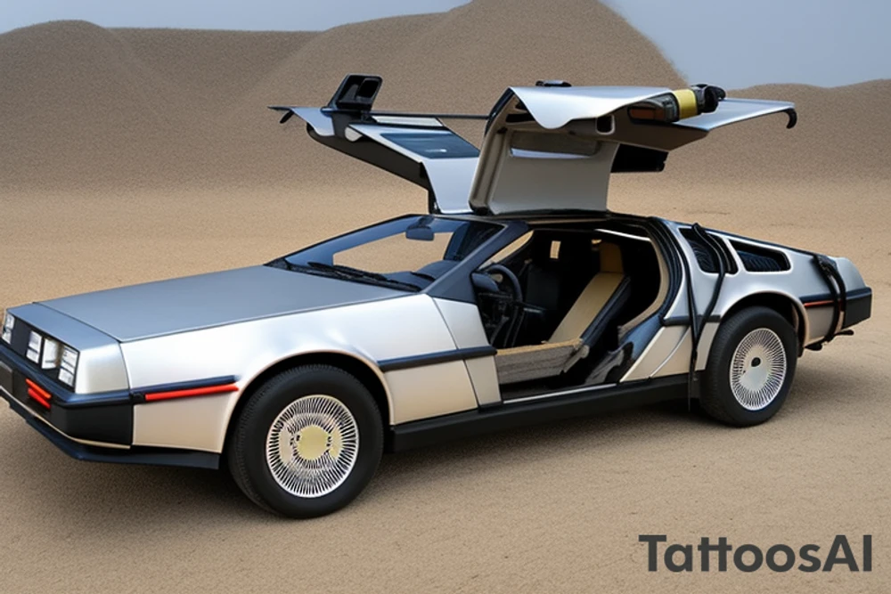 DeLorean назад в будущее 
Там, куда мы отправляемся, дороги нам не понадобятся tattoo idea