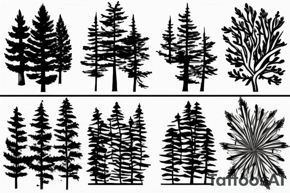 Dark pine forest tattoo idea
