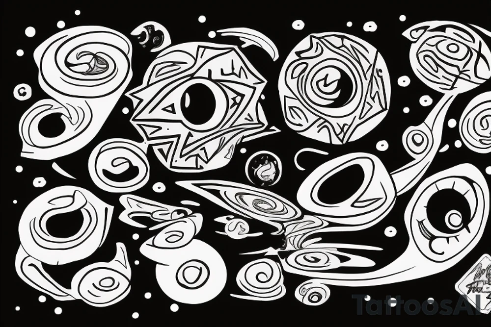 image of a black hole in the center of universe tattoo idea