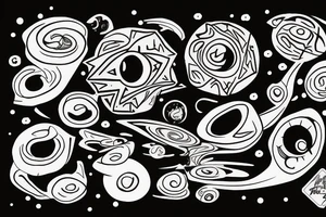 image of a black hole in the center of universe tattoo idea