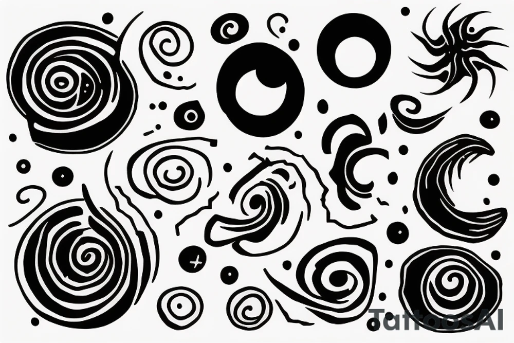 image of a black hole in the center of universe tattoo idea