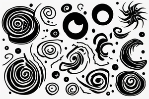 image of a black hole in the center of universe tattoo idea