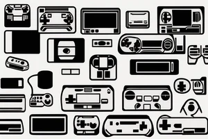 The sega mega drive is connected to a TV on the screen of which the phrase no future is displayed tattoo idea