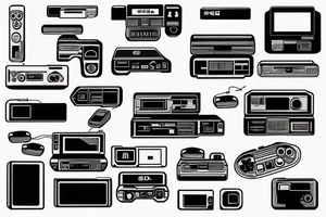 The sega mega drive is connected to a TV on the screen of which the phrase no future is displayed tattoo idea