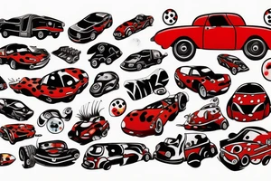 Red spots car tattoo idea