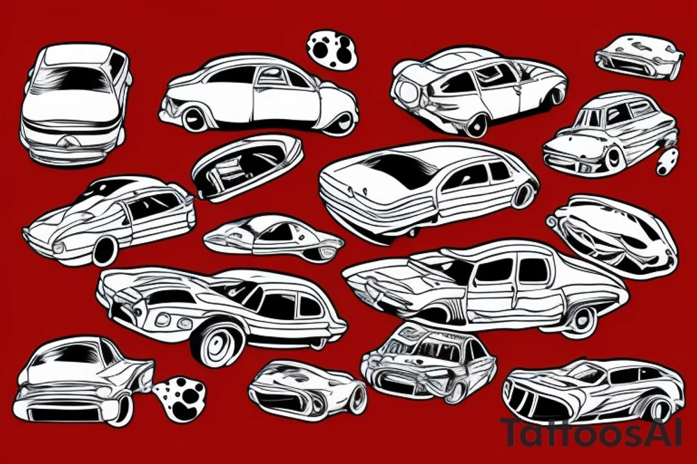 Red spots car tattoo idea