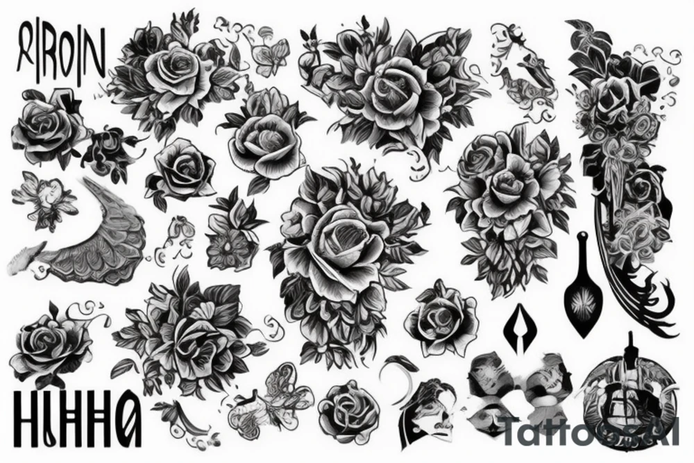 Черный ворон переходящий в огненного феникса tattoo idea