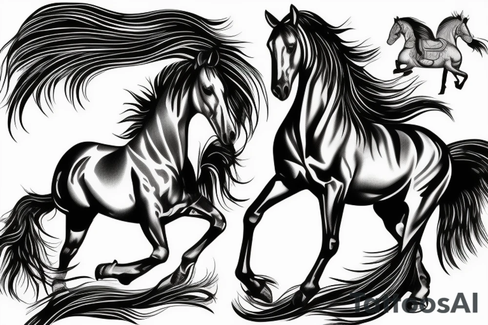 galloping horse tattoo idea