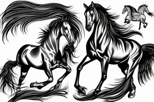 galloping horse tattoo idea