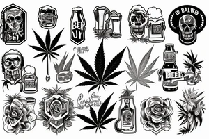 beer and weed tattoo idea