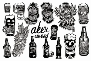beer and weed tattoo idea