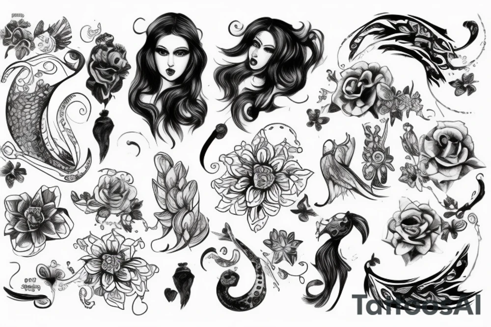 Длинный китайский дракон tattoo idea