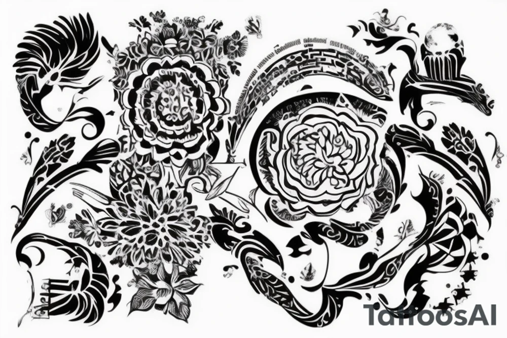 Черный ворон переходящий в огненного феникса tattoo idea