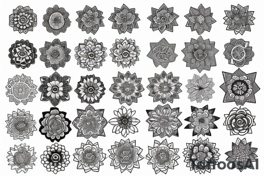 mandala and flowers tattoo idea