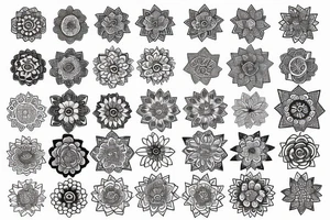 mandala and flowers tattoo idea
