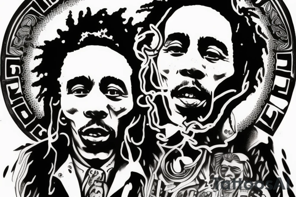 bob marley policeman tattoo idea