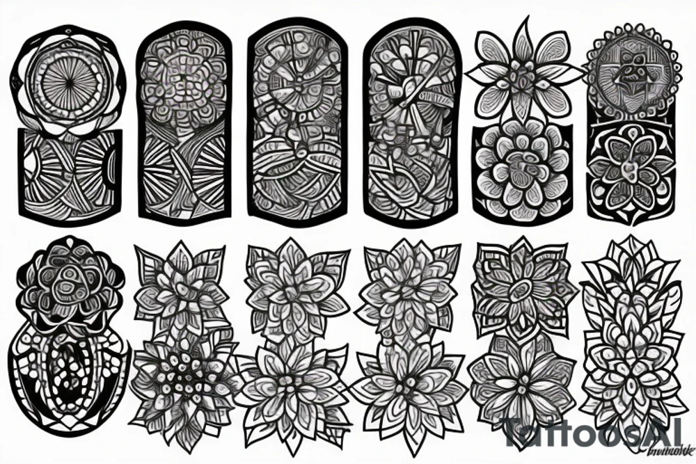 mandala and flowers tattoo idea